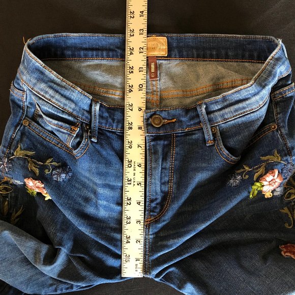 Free People x Driftwood Farrah Embroidered Flare Jeans Sz 27 - Picture 13 of 16